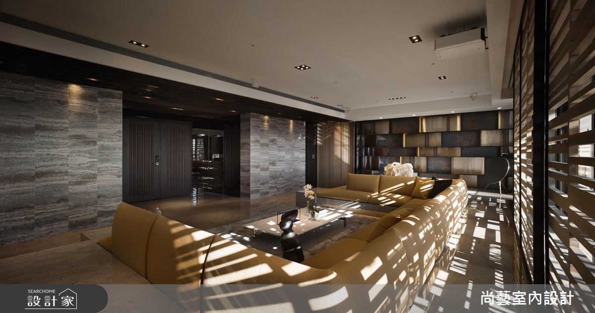 高雅石材与光影交错，打造轻奢大宅